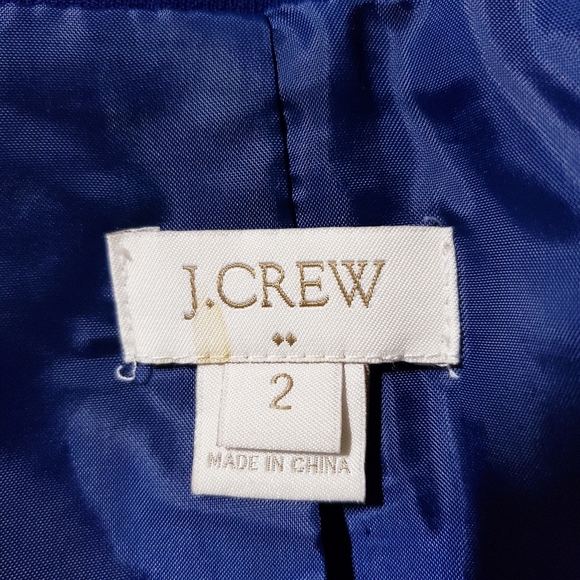 J. Crew Factory Women's Blue Crepe Blazer Work Suit Jacket B9367 Size 2 - Picture 9 of 12